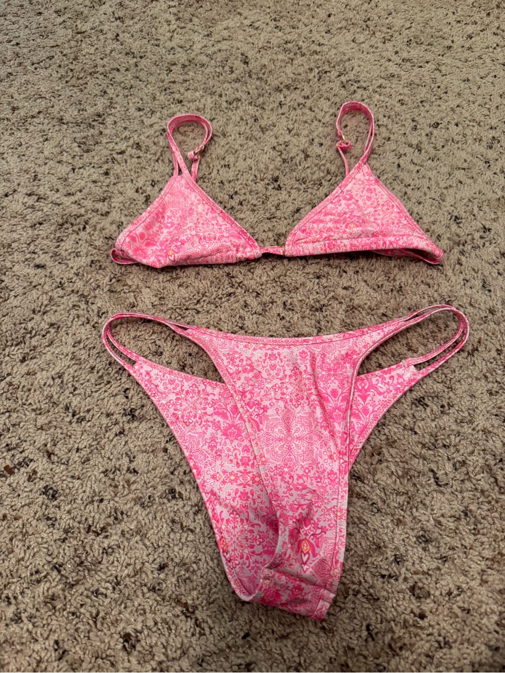 Kulani Kinis Pink Paisley Triangle Bikini